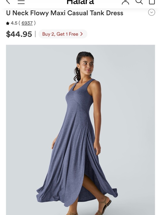 HALARA Dresses & Skirts - HALARA Navy Maxi Scoop-Neck Tank Dress (like new, never worn)